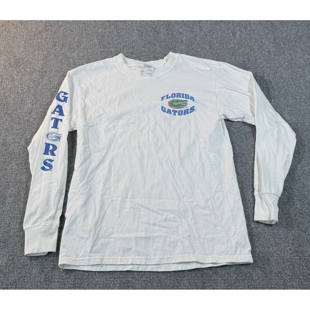 Gildan Florida Gators Long Sleeve T-Shirt Mens Medium White Ultra Cotton NCAA